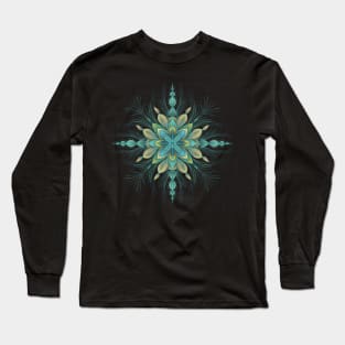 Mandala lines in blues Long Sleeve T-Shirt